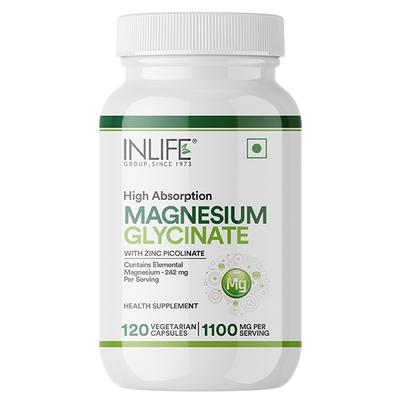 Inlife Magnesium Glycinate 1100 mg Veg Capsule 120's - Calcium And Minerals