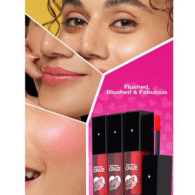Swiss Beauty Craze Bite Me Liquid Hydrating Tint with Dewy Finish 4-Love Bite 4 ml - Lip Stains & Tints