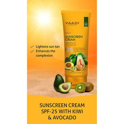 Sunscreen Cream SPF-25 with Extracts of Kiwi & Avocado 110 gm - Body Sunscreen