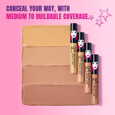 Elle 18 Get Even Concealer, Coral, Buildable Coverage, For Dark Spots & Fine Lines 5.4 ml - Concealer