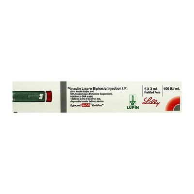 Eglucent Mix 50 Kwikpen 100IU Pen(Dispo) 1X3ml - Diabetes-Ins