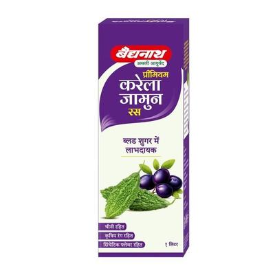 Baidyanath Premium Karela Jamun Juice 1000 ml - Diabetes Care (Ayush)