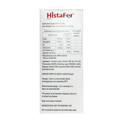 HISTAFER DELICIOUS ORANGE FLAVOUR Liquid 200ml - Iron Supplement/Anaemia-Vma