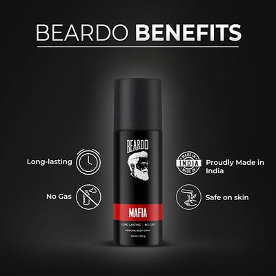 Beardo Perfume Body Spray - Mafia 100 gm - Men Deodorants/Roll-Ons