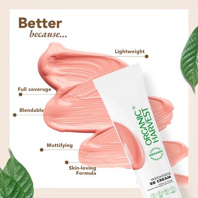 Organic Harvest Weightless BB Cream - Warm Tan 30 gm - Bb & Cc Creams