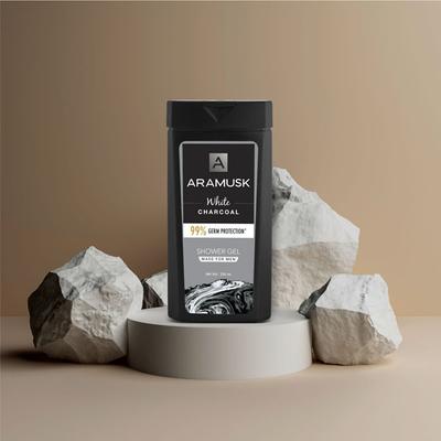 Aramusk White Charcoal Shower Gel 250 ml - Shower Gels & Body Wash