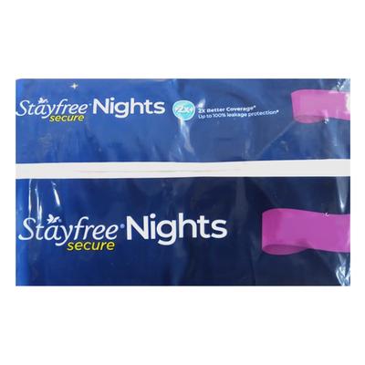 Stayfree Secure Nights Cotton Soft Comfort Pads XXL 40's - Sanitary Napkins