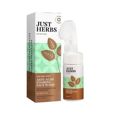 Just Herbs Tea Tree Mint Acne Foaming Face Wash for Acne & Anti Acne Mention 100ml - Scrubs & Exfoliants