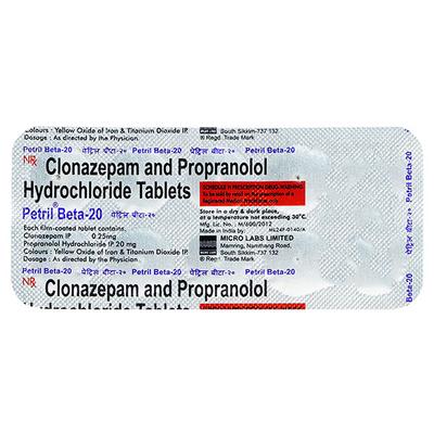 Petril Beta 20mg Tablet 10'S - Anxiety-Anx