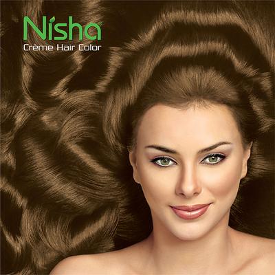 Nisha Creme Hair Color - 8.0 Light Blonde 60 gm - Crème