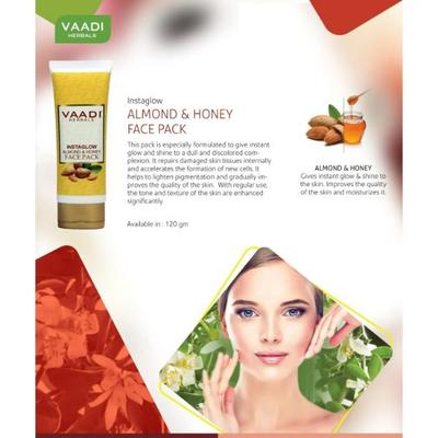 Vaadi Herbals Instaglow Almond & Honey Face Pack 120 gm - Face Packs
