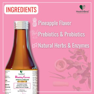 HealthBest Healthy Curves Weight Gain Syrup for Women & Girls 200 ml - Women Health