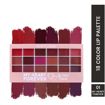 Matt Look My Heart forever Lip Color Palette, Long Lasting - My Heart forever 18 gm - Lip Kits & Palettes