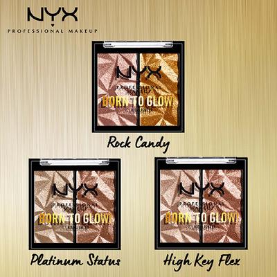 Nyx Professional Makeup Born To Glow Icy Highlighter Duo - Rock Candy 5.7 gm - Highlighters & Illuminators