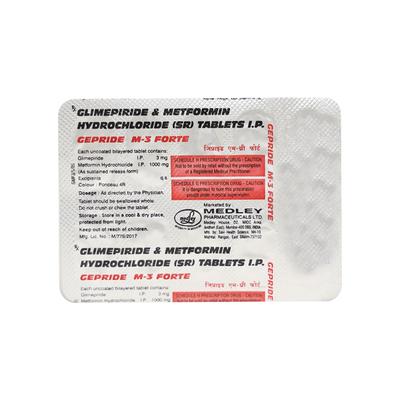 Gepride M3 Forte Tablet 10'S - Diabetes-Ant