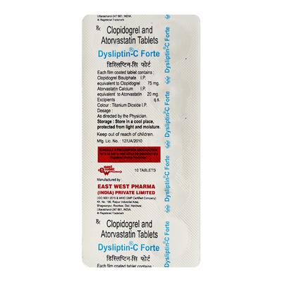 Dysliptin C Forte Tablet 10'S - High Cholesterol-Dys