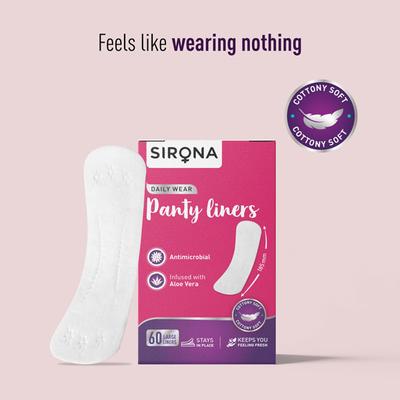 Sirona Daily Wear Cottony Soft Panty Liner (L) 60's - Panty Liners