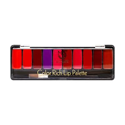 Matt Look 10 Colour Rich Lip Palette, Multicolor-03 8 gm - Lipsticks