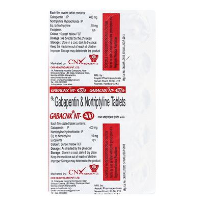 GABACNX NT 400 Tablet 10's - Neuropathic Pain-Dru