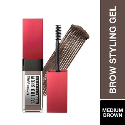Maybelline Tattoo Brow 3 Day Styling Brow Gel Medium Brown Semi-Permanent Tinted Eyebrow Gel 6 ml - Eyebrow Pencils & Enhancers