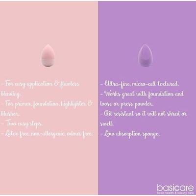 Basicare All In One Non Latex Foundation Sponge Waterdrop Dark Pink 1's - Foundation