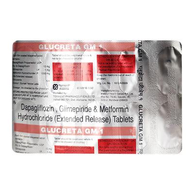 GLUCRETA GM 1/10/1000 Tablet 10's - Diabetes-Ant
