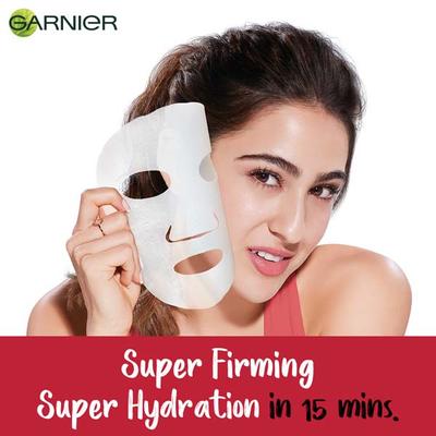 Garnier Skin Naturals, Ageless White, Face Serum Sheet Mask (Red) 28 gm - Sheet Masks