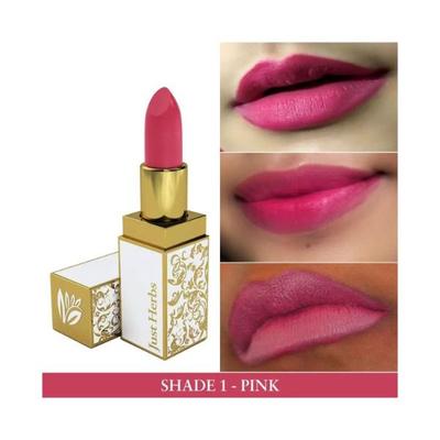 Just Herbs Ayurvedic Creamy Matte Lipstick with Jojoba Oil & Vitamin E Pink 4.2gm - Lipsticks