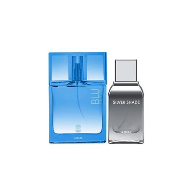 Ajmal Blu Femme EDP Floral Woody Perfume And Silver Shade EDP Citrus Woody Perfume 150 ml - Perfumes (Edt/Edp)