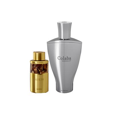 Ajmal Aurum Concentrated Perfume Oil Fruity Floral Attar And Colaba Mukhallat Concentrated Perfume Oil Floral Oriental Attar 24 ml - Deodorants/Roll-Ons