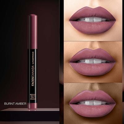 Faces Canada Ultime Pro Hd Intense Matte Lips + Primer - Burnt Amber 25, 9Hr Long Stay 1.4 gm - Lipstick Primers & Plumpers