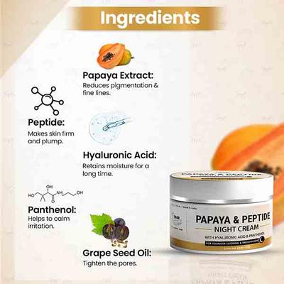 TNW The Natural Wash Papaya & Peptide Night Cream 50 gm - Lotions & Creams