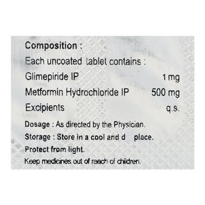 GLIMED MF 1mg Tablet 10's - Diabetes-Ant