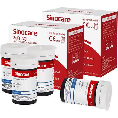 Sinocare Safe AQ Blood Glucose Test Strips 100's + Lancets 100's - Blood Glucose Monitors/Strips