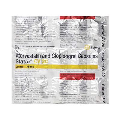 STATOR CV 20mg Capsule 15's - Blood Clot-Ant