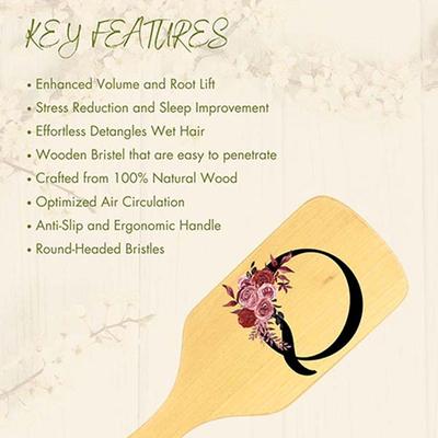 Allure Personalised Paddle Hair Brush Letter Q 1's - Hair Brushes