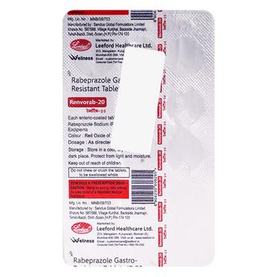 Renvorab 20mg Tablet 15'S - Ulcer/Reflux/Flatulence-Aaa