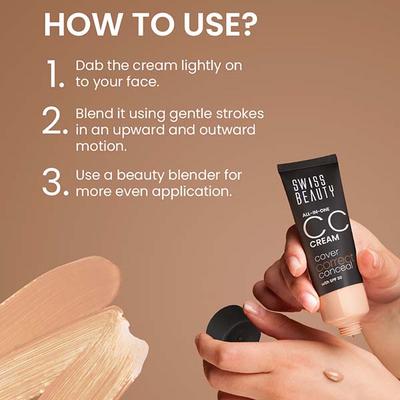 Swiss Beauty All-In-One CC Cream-Light Beige 25 gm - Bb & Cc Creams