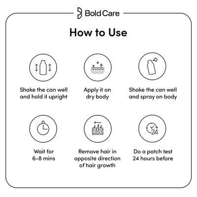 Bold Care Hair Removal Spray For Men - with Aloe Vera & Lemon Extract 200 g - Hair Sprays & Mists