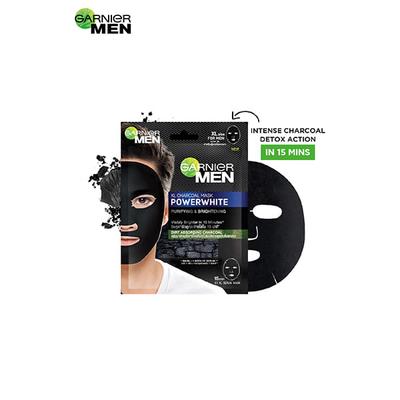 Garnier Men PowerWhite XL Charcoal Mask 28 gm - Hair Masks & Packs