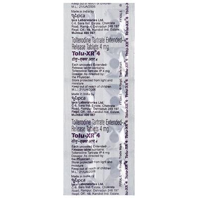 Tolu XR 4mg Tablet 10'S - Bladder And Prostate Disorders-Dru