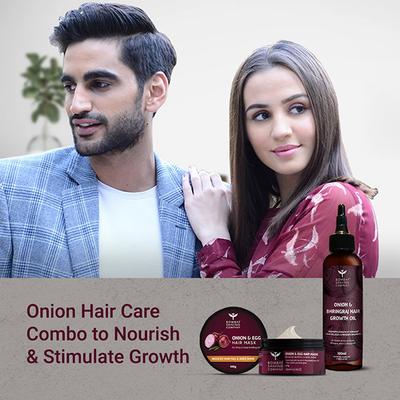 Bombay Shaving Company Onion & Egg Hair Mask & Onion & Bringraj Hair Growth Oil 1's - Hair Oils