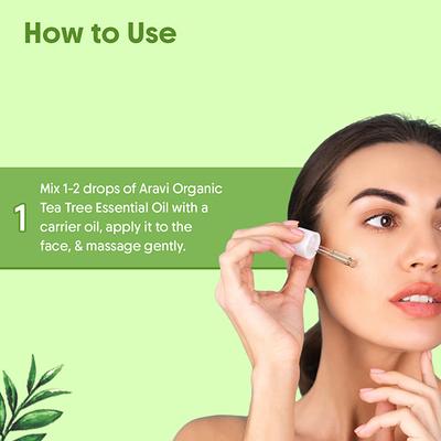 Aravi Organic Tea Tree Essential Oil 100% Pure Oil 15 ml - Essential Oils