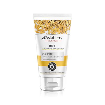 Astaberry Indulge Rice Exfoliating Face Scrub for Smoothe Skin - Remove Dead Skin Cells 100 ml - Scrubs & Exfoliants