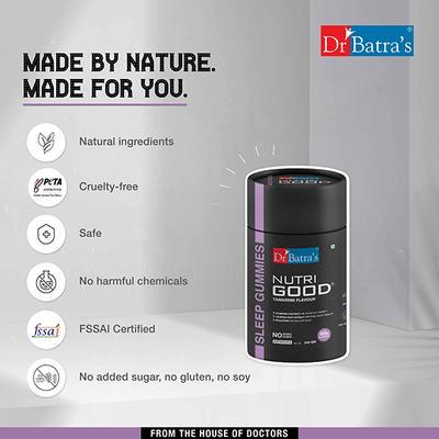 Dr Batras Nutrigood Melatonin Gummies for Deep Sleep Support With L-Theanine & Chamomile to Wake Up Fresh - 60 Gummies 1's - Mental Health