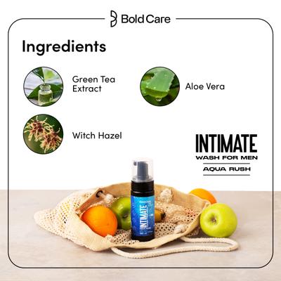 Bold Care Aqua Rush Intimate Wash for Men Aloe Vera & Green Tree Extract 120 ml - Intimate Care