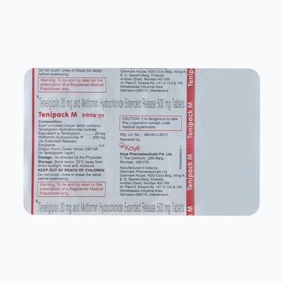 Tenipack M 20/500mg Tablet 10'S - Diabetes-Ant