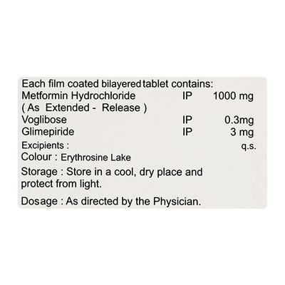 GMM V FORTE 3mg Tablet 10's - Diabetes-Ant