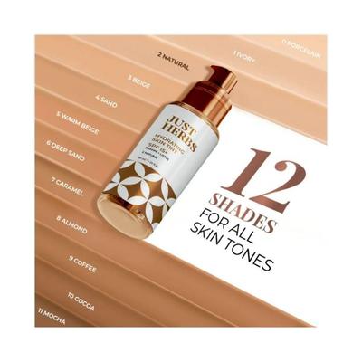 Just Herbs Hyndrating Skin Tint BB Cream Foundation for Skin Tone, Natural SPF 15+ Bramhi + Lotus 40ml - Foundation