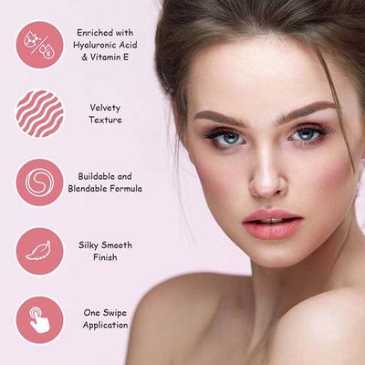Matt Look Cheek Stain Mousse Blush, Infused with Hyaluronic Acid, Long Lasting - Hottie 6.5 gm - Blushes